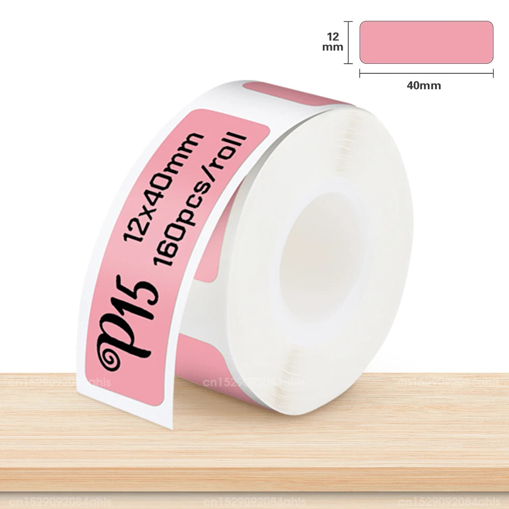 P15 Label Paper Roll White Adhesive Sticker for Marklife P15 P12 Q30 Q30S Label Printer 15*30mm 15*50mm Transparent Label Tape