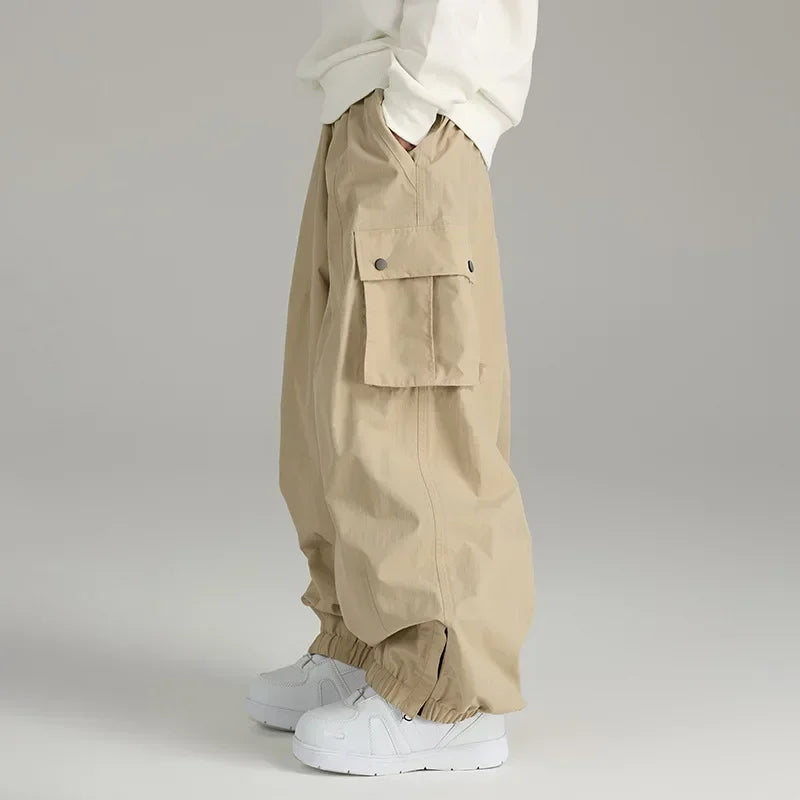 Ski Pants Elastic Waist Snowboard Wear Women Men Casual Solid Snow Pants Baggy Hip Hop Ski Clothing Loose Hipster Snow Trousers