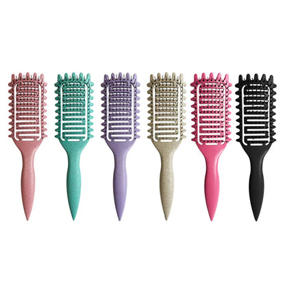 3 in 1 Curl Define Styling Brush Hollow Out Detangling Hair Brush Tangled Hair Comb