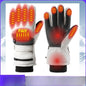 Smart Heated Ski Gloves USB Recharge 3-Heat Carbon Fiber Waterproof Touchscreen LED Digital Temp Winter Snowboard Cycling