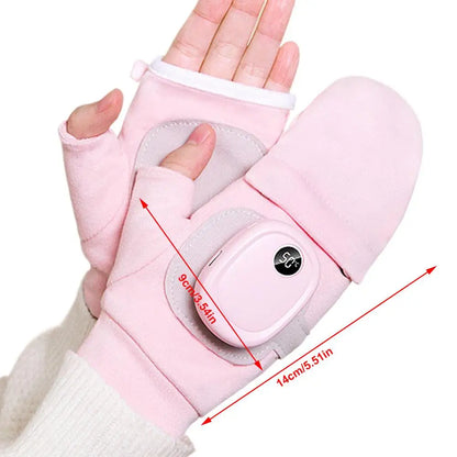 Heated Gloves For Men Men Women USB Fingerless Winter Heated Gloves USB Hand Warmer Gloves For Typing Cycling Skiing With 3