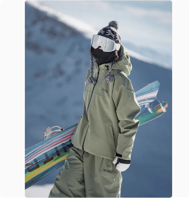 John snow 2024 New Male female couple Single and double board Ski suit set Loose type waterproof keep warm Ski pants ski jackets