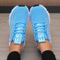 Women's Sneakers Knitted Mesh Breathable Fashionable Lightweight Soft Lace Up Shoes Flexible Trendy Exercise Walking Flat Shoes