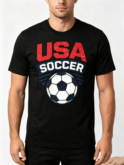 180G Cotton Vintage USA Soccer T-Shirt 2026 World Cup Distressed Retro Graphic Tee Unisex Breathable Game Day Shirt Fast Delivery