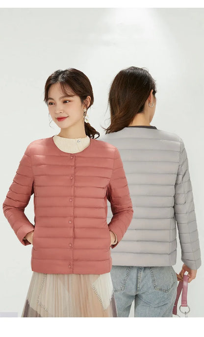 Top Grade 90% White Duck Down Women Ultra Lightweight Packable Line Jackets 2023 New Autumn Winter Keep Warm Puffer Coats