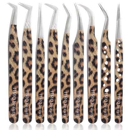 Leopard Eyelash Tweezers Stainless Steel High Quality Lash Tweezer For Lashes Extension Anti-Static 3D Accurate Clip Makeup Tool
