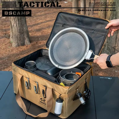 Tactical Camping Storage Bag, 26L Camping Luggage Bag for Hiking, Large Space Cookware Tableware Storage Bag for Picnic