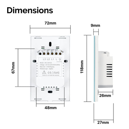 MOES Matter Tuya WiFi Smart Concave Glass Panel Light Switch Neutral Wire Required Compatible with Alexa Google Home SmartThings