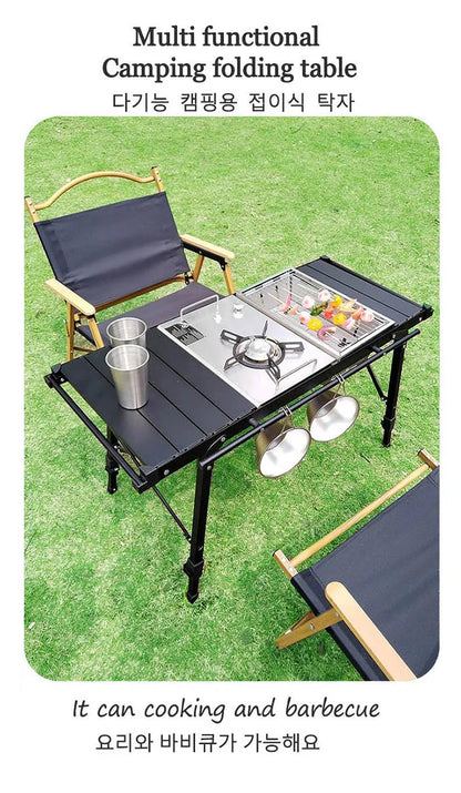 Lohascamping Camping Table IGT Folding multifunctional IGT table Full set roll Brazier table adjustable Desktop burner bbq table