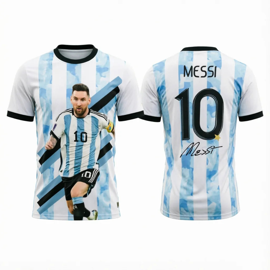 2026 Messi Argentina Team Football Jersey Match & Training Kit Summer Sports Men's T-Shirt Children's Clothing Tee Y2k Woman ﻿