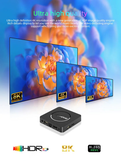Q10 Android14 8K HDR10+ Smart TV Box Allwinner H313 128G Dual Wifi BT5.0 Set Top Box Media Player with Google Voice AssistantStreaming & Home Media PlayersGoWisse.com