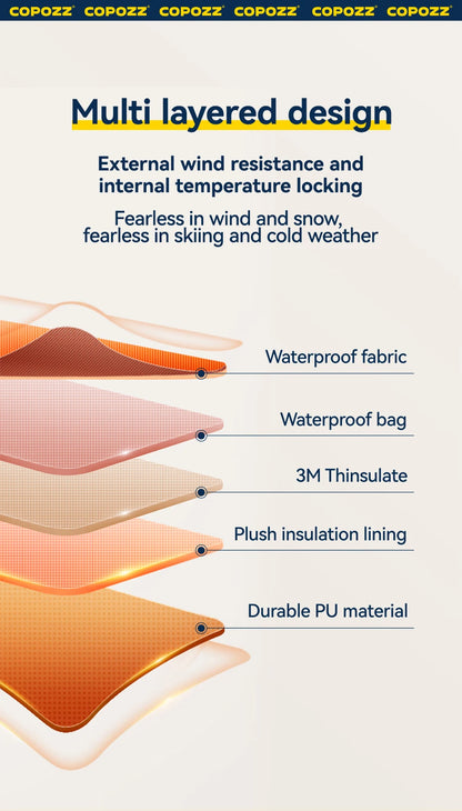 COPOZZ New Upgrade Thicken Ski Gloves Winter Men Women 3M Thinsulate Thermal Snowboard Gloves Waterproof Warm Mittens Ski Gloves