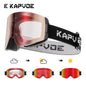 KAPVOE New Outdoor Photochromic Ski Goggles Winter Snow Sports for Unisex Snow Glasses UV400 Anti-fog Magnetic Snowboard Glasses