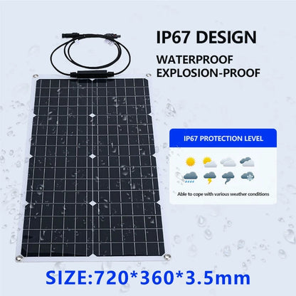 10V 220V 2000W Flexible Solar Panel System 12V Battery Charger Controller 4000W Inverter Kit Complete For Home Outdoor Capming
