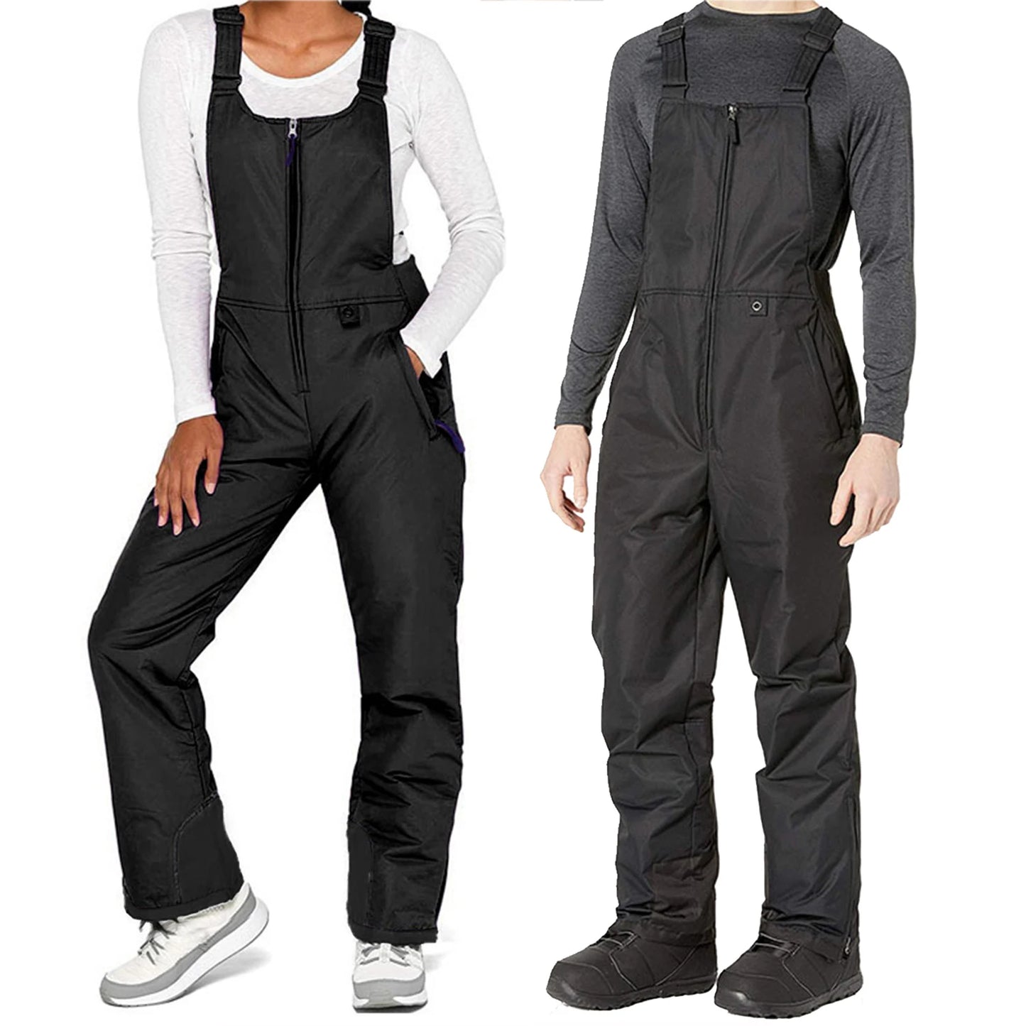 Insulated Ski Pants Overalls Ripstop Warm Insulated Snowboard Overalls Comfortable Snow Bibs Ski Pants For Men & Women S-4XL