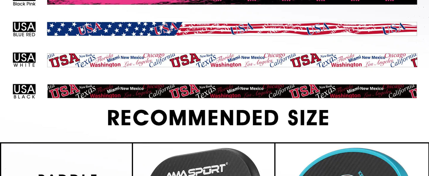 AMASPORT 2Pack Pickleball Paddle Edge Tape 20/23/26mm Paddle Head Edge Guard Racket Edge Protection Tape