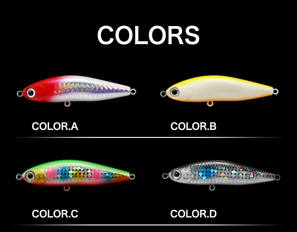 70mm 14g Pencil Fishing Lure Sinking Stickbait 3D Eyes Artificial Bait Long Casting Minnow Wobbler Bass Pike Fishing Tackle