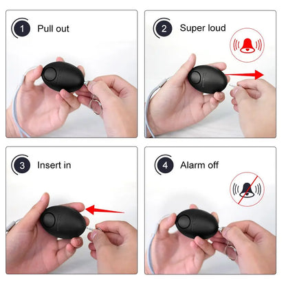 Cheap Self Defense Alarm 120dB Egg Shape Girl Women Security Protect Alert Personal Safety Scream Loud Keychain Emergency Alarm