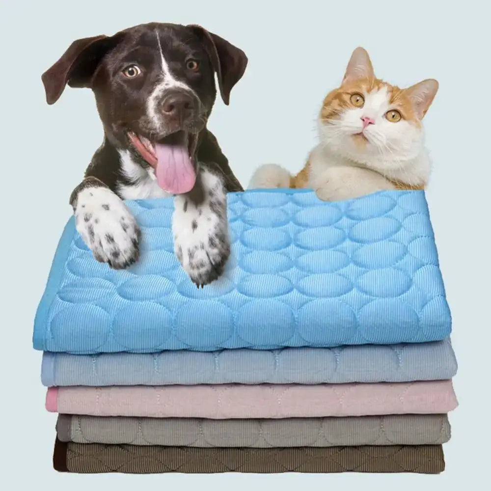 Dog Cooling Mat Summer Pad Mat For Dogs Cat Ice Silk Blanket Sofa Breathable Pet Dog Bed Summer Washable For Small Large Dog Cat