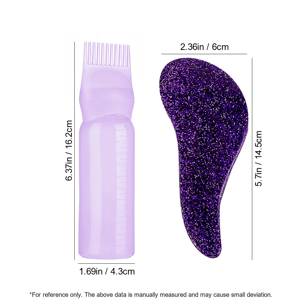 120ml Hair Dye Refillable Bottle Applicator Comb Multicolor Plastic Dispensing Salon Oil Hair Coloring Hairdressing Styling Tool
