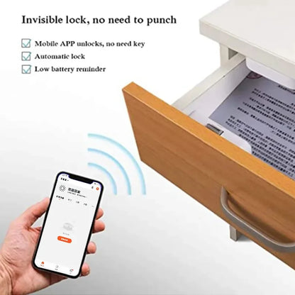 Tuya Smart Lock Home File Cabinet Furniture Drawer Electronic Lock Wireless APP Bluetooth Keyless Invisible Locks with Gateway