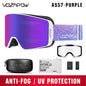 Vozapow Ski Goggles Magnetic Double Layer Anti Fog Professional Skiing Mask Men Women Super View Snowboard UV400 Snow Sunglasses