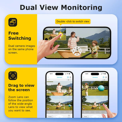 Ubox 12MP 60X Zoom 4G LTE Solar Camera Dual Screen Outdoor WiFi Security Camera PTZ PIR Detection Auto Tracking CCTV Waterproof