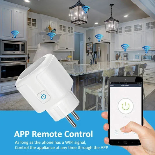 Smart Socket EU 16A/20A Wifi Smart Plug With Power Monitoring Timing Function Tuya APP Remote Control Support Alexa Google Home