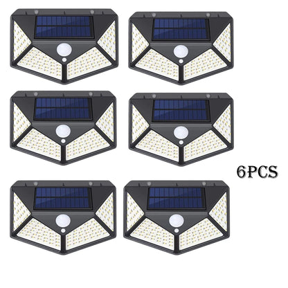1-12 Pack Solar Lights Outdoor 100 LED Wall Lamp Motion Sensor Lights Waterproof Solar Street Light for Garden Porch Yard Garage