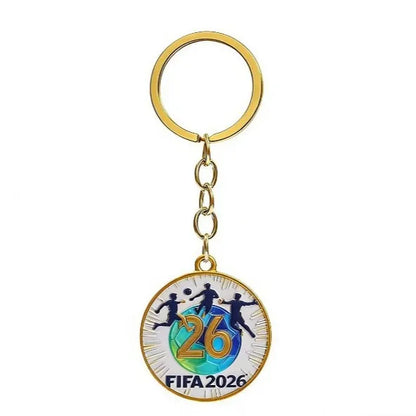 2026 FIFA World Cup Enamel Metal Keychain, UV Printed Soccer Key Ring, Football Fan Souvenir, Car Bag Pendant, Sports Gift