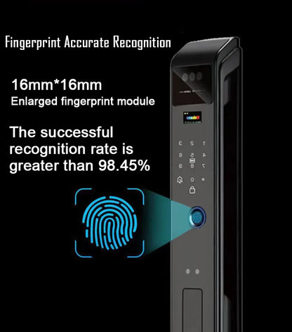 Tuya APP Smart Life APP Control Voice Intercom Smart Lock 3D Face Recognition Fingerprint Password Smart  Door Lock With Camera
