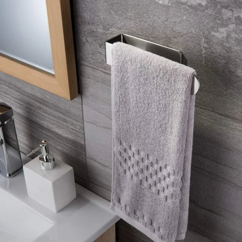Towel Rack Non-punched Towel Rack Bathroom Rack Self-adhesive Bathroom Kitchen Towel Hand Towel Rack Household Items