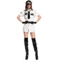 Black White Sexy Women Pilot Costumes Fancy Uniform Stewardess Cosplay Suit Carnival Masquerade Nightclub Role Play Dress