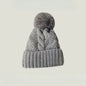 Winter Twist Knitting Hats Warm Fur Pompom Thick Plush Cap Beanies Solid Ladies Versatile Ski Snow Skullies Beanies Velvet Hat