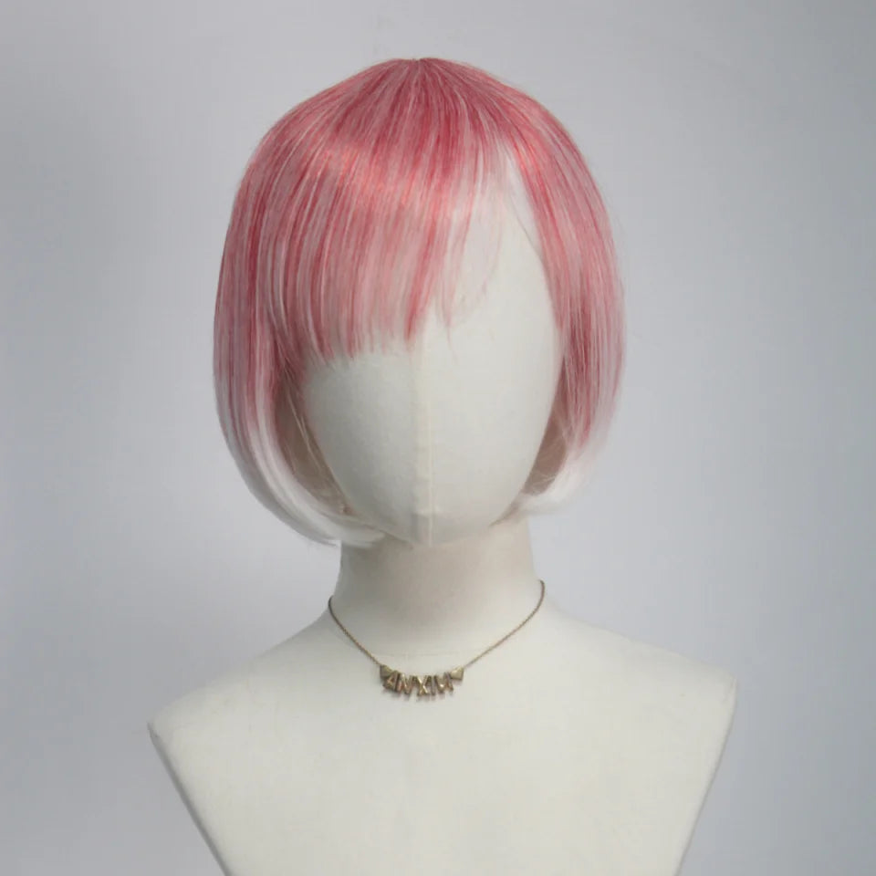 Colorful Gradient Wave Head Synthetic Wig for Women Anime Party Cosplay Birthday Party Wig with Bangs