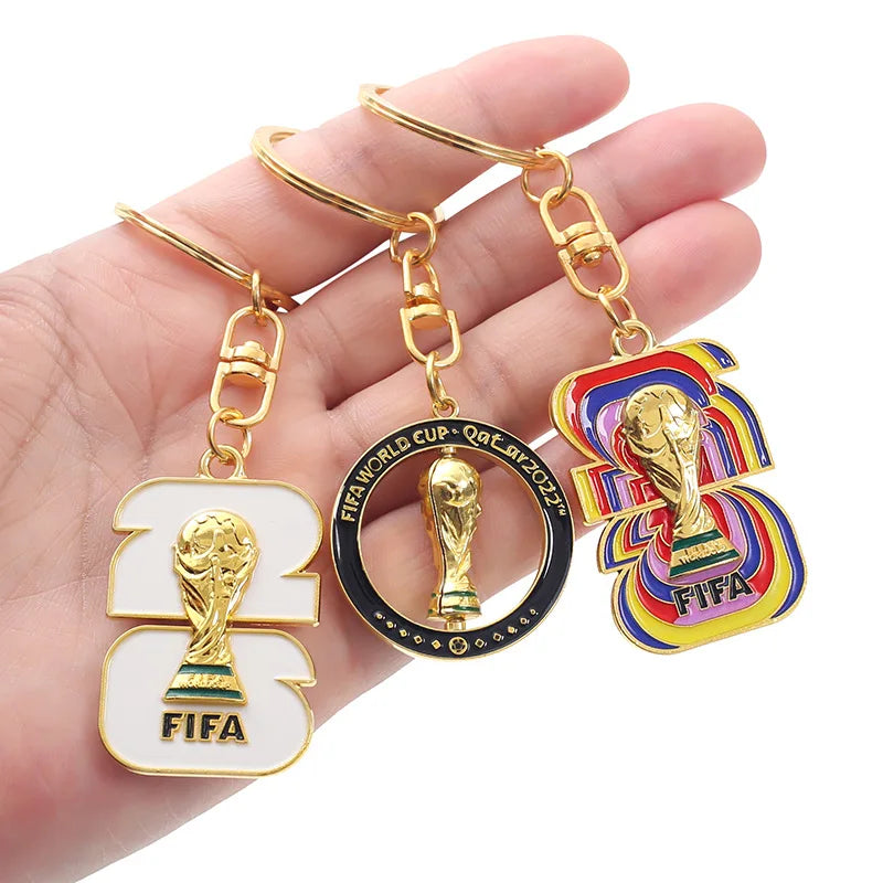 2026 FIFA World Cup Enamel Metal Keychain, UV Printed Soccer Key Ring, Football Fan Souvenir, Car Bag Pendant, Sports Gift