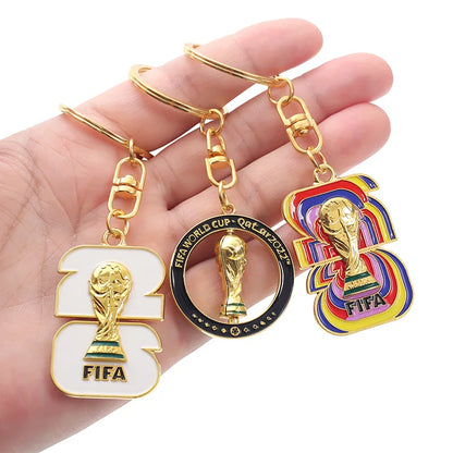 2026 FIFA World Cup Enamel Metal Keychain, UV Printed Soccer Key Ring, Football Fan Souvenir, Car Bag Pendant, Sports Gift