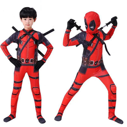 Superhero Deadpool Costume Kids New Deadpooling 3 Cosplay Cosutme Deadpool3 Full Children Costume Bodysuit Halloween Jumpsuit