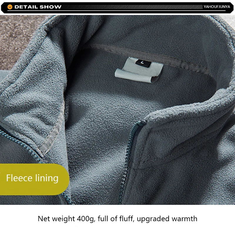 Winter Men Triple Windbreak Thick Warm Removable Hooded Jacket Men Autumn Hiking Outdoor Travel Camping Skiing Jacket Coat Male