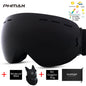 PHMAX Ski Goggles Men Snowboard Glasses Women Winter Outdoor Snow Sunglasses UV400 Double Layers Lens Anti-Fog Skiing Goggles