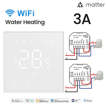 AVATTO Tuya Matter Smart Thermostat WiFi WaterGas Electric Floor Heating Temperature Controller For Alexa Google Apple Smartthin