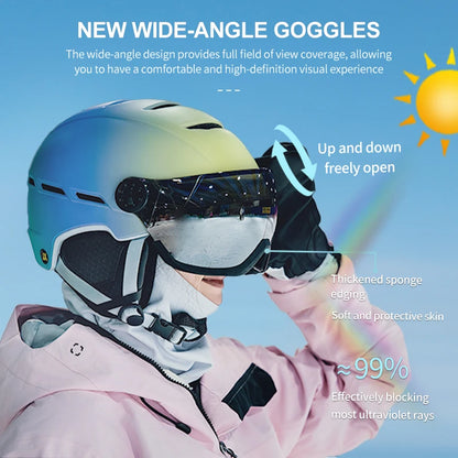 Horntour professional integrated ski helmet anti-collision warmth men and women outdoor single board double board ski equipment