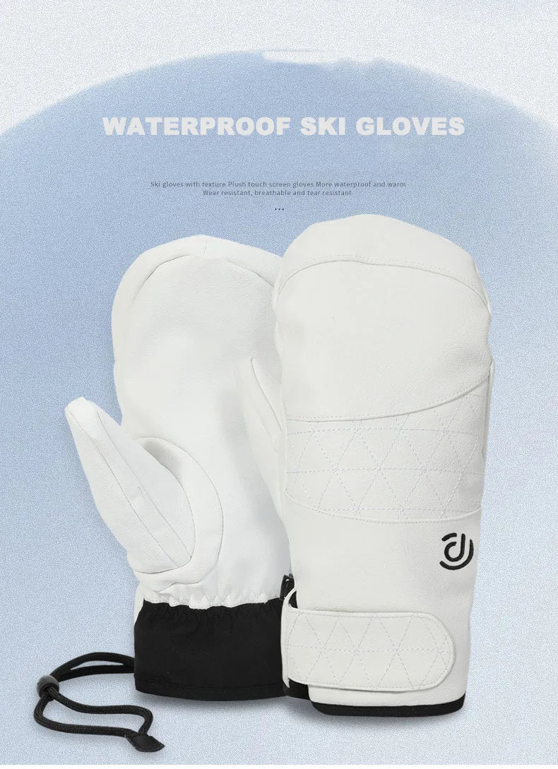 Ski Gloves Men's Waterproof and Cold-proof Plus Velvet Thickening Outdoor Cycling Warm Winter Cycling Gloves Men and Women