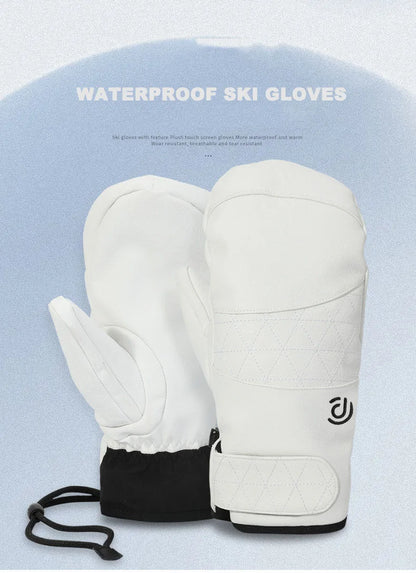 Ski Gloves Men's Waterproof and Cold-proof Plus Velvet Thickening Outdoor Cycling Warm Winter Cycling Gloves Men and Women
