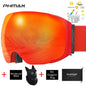 PHMAX Magnetic Ski Goggles UV400 Skiing Eyewear Anti-fog Lens Women Men Winter Outdoor Sports Mountain Snowboard Big Snow Goggle