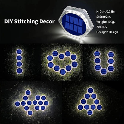 Blue Solar powered Outdoor LED Garden Lights Auto On/Off Waterproof IP68 Step Railing Stairs Yard Patio Pathway Driveway Light