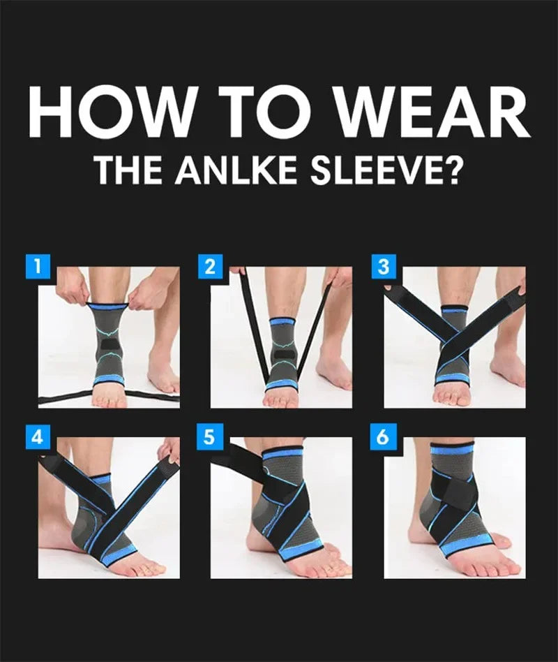 Adjustable Sports Ankle Support Compression Ankle Brace Protector Running Soccer Basketball Gym Ankle Stabilizer Bandage Strap