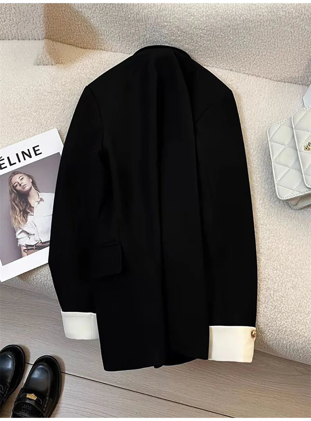Autumn Winter Office Lady Blazer Jacket Women 2024 Fashion Long Sleeve Coat Woman Blazers Feminino New In Outerwears Casual