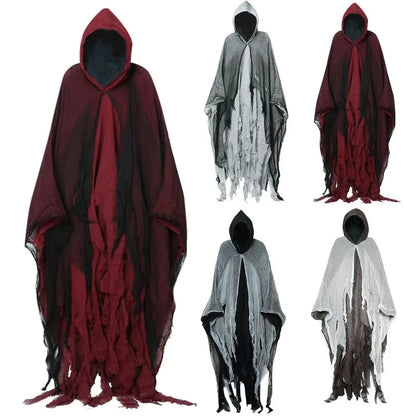 Witch Costumes Halloween Adult Cloak Vampire Hooded Cosplay Costume Cloak Scary Grim Reaper Dress Up Prank Horror Costume Props