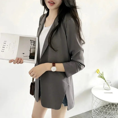 Spring Women Thin Blazers Sun Protection Suit 2025 Female Summer Black Blazer Three Quarter Sleeves OL Slim Coats Ladies Tops
